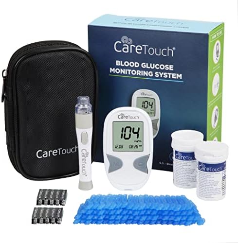 Care Touch Blood Glucose Meter Kit - Diabetes Testing Kit with Glucometer, Test Strips, Lancing Device, Lancets & Travel Case Care Touch