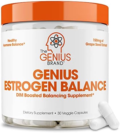 Genius Estrogen Balance, DIM Supplement - Estrogen Blocker for Men & Women - Hormones, Hormonal Acne & Menopause - Anti-Estrogen Aromatase Inhibitor with Grape Seed Extract & BioPerine - 30 Capsules (Капсулы) The Genius Brand