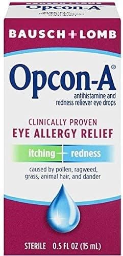 Bausch + Lomb Opcon-A Eye Drops (Капли) Allergy Relief - 0.5 oz (Унции), Pack of 4 Bausch + Lomb