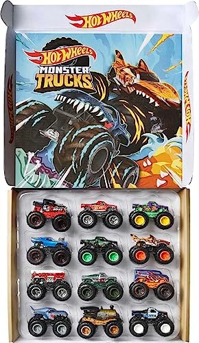 Hot Wheels Monster Trucks Toy Trucks 2-Pack, Demolition Doubles Set of 2 Vehicles in 1:64 Scale, for Kids & Collectors (Styles May Vary) Hot Wheels