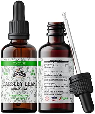 Parsley Leaf Tincture Alcohol-free Extract, Organic Parsley (Petroselinum crispum) Dried Leaf - Non-GMO in Cold-Pressed Organic Vegetable Glycerin - 2 Oz Florida Herbs