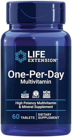 Life Extension One-Per-Day Multivitamin – Packed with Over 25 Vitamins, Minerals & Plant Extracts, Quercetin, 5-MTHF Folate & More – 1-Daily, Non-GMO, Gluten-Free – 60 Tablets (Таблетки) Life Extension