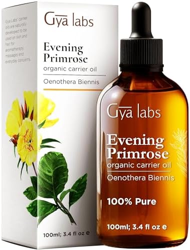 Gya Labs Organic Evening Primrose Oil for Skin - Natural Evening Primrose Oil Liquid for Hair - Cold Pressed Moisturizing Evening Primrose Oil Organic for Face (3.4 fl oz) Gya Labs