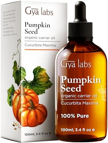 Gya Labs Organic Pumpkin Seed Oil For Hair - Pumpkin Seed Oil Cold Pressed For Skin - Unrefined Pumpkin Oil For Hair, Skin, Face, Nourishing & Strengthening (3.4 fl oz) Gya Labs