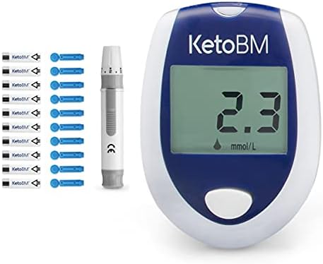 Blood Ketone Meter Kit for Keto Diet Testing - Complete Ketone Test Kit with Ketone Monitor, Keto Strips, Lancing Device & Lancets KetoBM