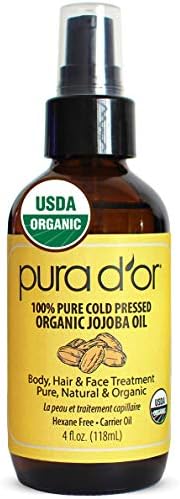 PURA D'OR Organic Evening Primrose Oil (4oz) 100% Pure Cold Pressed w/Natural Essential Fatty Acids & Antioxidant Rich - Moisturizes, Rejuvenates, Renews & Restores - Skin, Hair & Face PURA D'OR