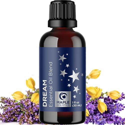 Sleep Essential Oil Blend for Diffuser - Dream Essential Oils for Diffusers Aromatherapy and Relaxation with Clary Sage Ylang-Ylang Roman Chamomile and Lavender Essential Oils for Sleep Time Support Maple Holistics