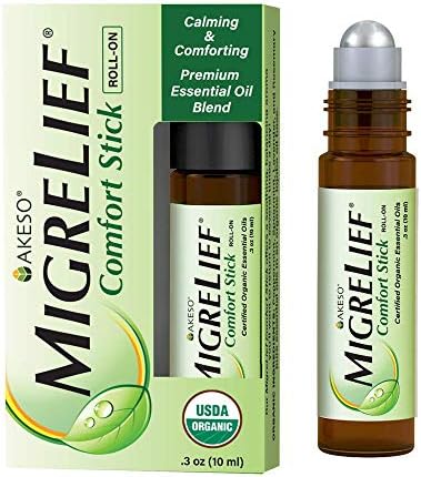 MigreLief Comfort Stick, Migraine and Headache Essential Oil Roll-On - Peppermint Lavender - 10ml MigreLief