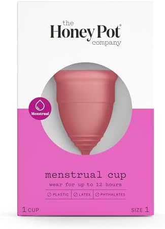 The Honey Pot Company - Menstrual Cup - 12 Hour Reusable Protection for Periods - Natural Feminine Hygiene Products - Hypoallergenic & Flexible Medical-Grade Silicone - Feminine Care - Size 1 The Honey Pot Company