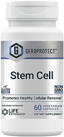 Life Extension GeroProtect Stem Cell - Healthy Cell Support Plant-Based Nutrients Formula Supplement for Anti-Aging & Longevity - Non-GMO, Gluten-Free, Vegetarian - 60 Capsules (Капсулы) Life Extension