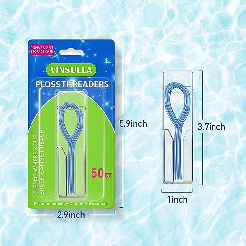 Floss Threaders for Braces, Bridges, and Implants (50 Count (Pack of 3)) Vinsulla