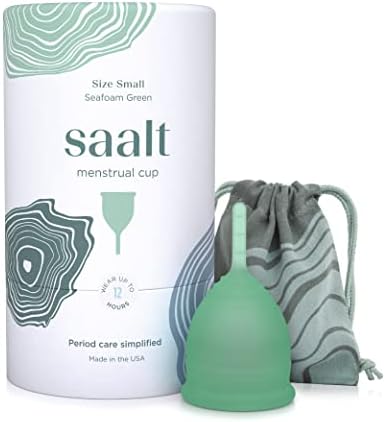 Saalt Menstrual Cup - Premium Design - Most Comfortable Period Cup - #1 Active Cup - Wear for 12 Hours - Soft, Flexible, Reusable Medical-Grade Silicone - Made in USA Saalt