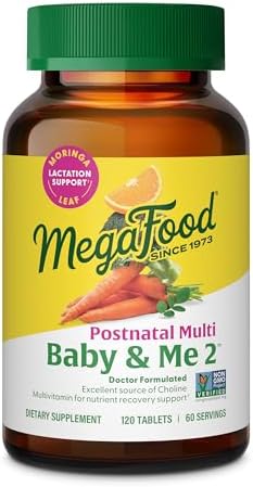 Витамины MegaFood Baby & Me 2 для кормящих мам с фолатом, йодом, витаминами и морингой - 60 таблеток MegaFood