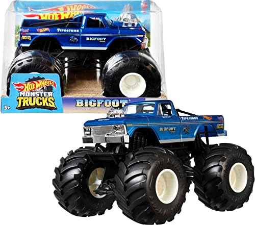 Hot Wheels Toy Monster Trucks, Die-Cast Bigfoot in+U53 1:24 Scale, Oversized Play Vehicle for Kids & Collectors Hot Wheels