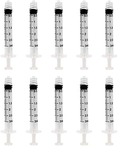 3ml Syringe Sterile with Luer Lock Tip - No Needle - Individually Sealed - Great for Medicine, Feeding Tubes, and Home Care - 10 Count Ever Ready First Aid