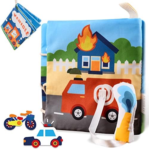 Richgv Baby Books Toys 0-6-12 Months, Baby Boy Girl Gifts Toys 0-6-12 Touch and Feel 3D Books with Dino Doll, Newborn Infant Carseat Toys Teething Toys Christmas Stocking Stuffers for Boys Girls Richgv