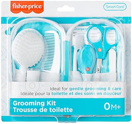 Smart Care Fisher-Price 12-Piece Baby Grooming Kit, Newborn Essentials, Baby Gift Set, Includes Baby Nail Kit, Baby Oral Care, Baby Hair Brush, Baby Comb Fisher-Price