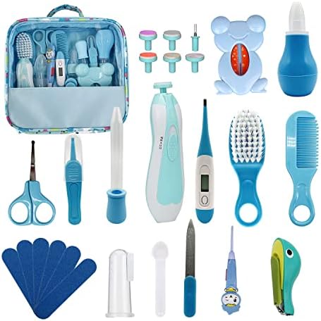 Baby Healthcare and Grooming Kit, 26 in 1 Baby Electric Nail Trimmer Set Newborn Nursery Health Care Set for Newborn Infant Toddlers Baby Boys Girls Kids Haircut Tools LLbucuo