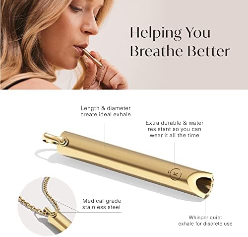 KOMUSO Breathing Necklace Classic Shift - For Habitual Breath Practice, Meditation, Stress and Anxiety Relief - Expert-Designed Breathing Tool to Promote Calm, Mindfulness and Relaxation KOMUSO