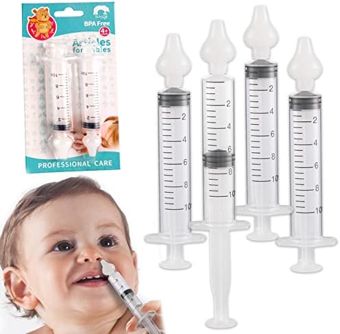 Nasal Syringe for Baby - 4PCS - Safe Silicon Baby Nasal Aspirator Qucik Syringe Nose Cleaner Rinsing Tool for Baby/Infant/Kid JADE KIT