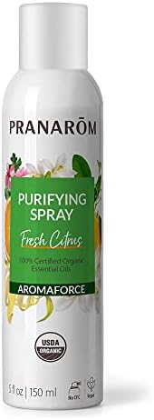 Pranarom - Aromaforce, Air Purifying Spray With Organic Essential Oils, Deodorizers For Home, Essential Oil Spray With Plant Essences, Fresh Citrus Spray, Purifying Spray, Certified Organic, 150ml Pranarom