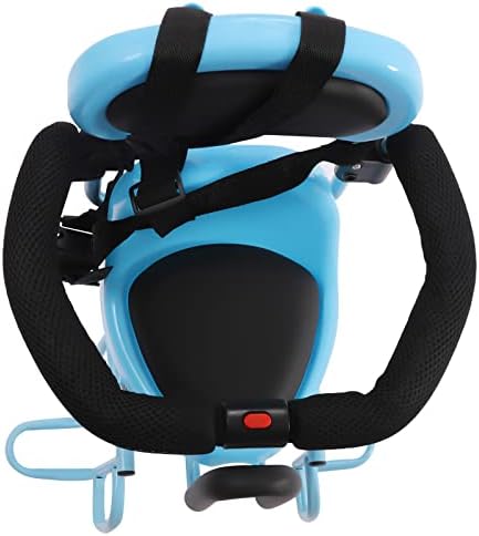 Rear Kid's Bike Seat, Portable Rear Child Bike Seat with Soft Cushion and Foot Pedal for Children Toddlers, and Kids, Rear Frame Mounted Baby Bike Seat, Attachment for Adult Bike, Blue Pinkelin