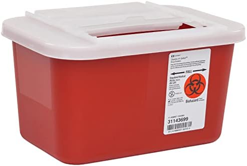 DMI Multi-Purpose Sharps Container with Sliding Lid, Biohazard Needle and Syringle Disposal Container, 1 Gallon DMI