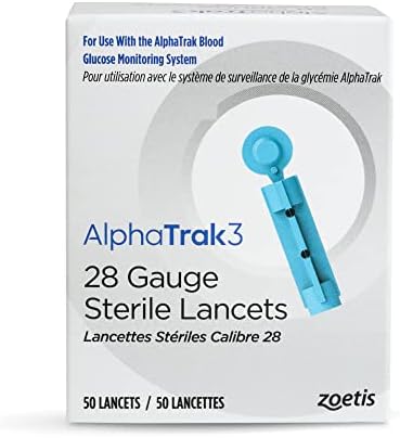 AlphaTrak 3 28 Gauge Sterile Lancets for AlphaTrak 3 Blood Glucose Monitoring System 50 Count AlphaTRAK