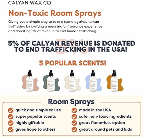 Calyan Wax Co. Aspen & Fog Natural Room Spray Infused with Essential Oils, Air Freshener Spray & Aromatic Mist in Non-Aerosal Spray Bottles, 4 Fl Oz Each Calyan Wax Co.