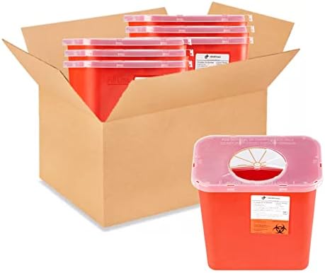 Dealmed Sharps Container, 5 Quart Mailbox Lid, Made in The USA, Red (Case of 20) Dealmed