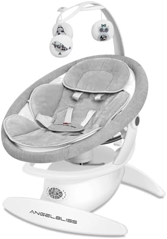 Baby Swing for Newborn Infant Toddler. Elevate Baby's Comfort & Joy-Ultimate 3-in-1 Rocker, Stationary Seat, Swing with Toys, Motion Detection, Bluetooth, and More Angelbliss