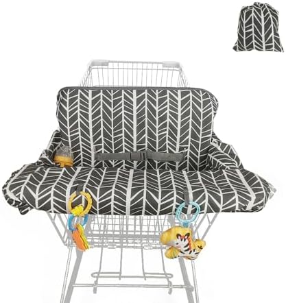 Shopping cart cover for baby, high chair cover with detachable storage bag, black ICOPUCA