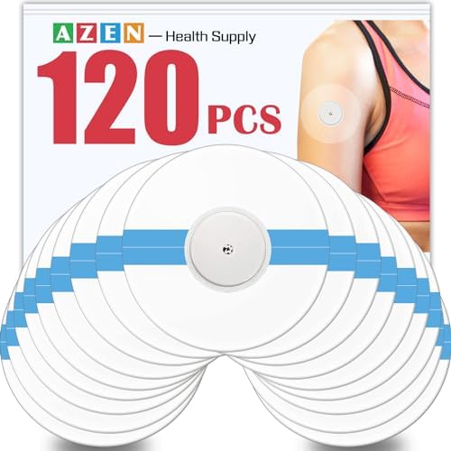 AZEN 100 Pack Sensor Covers for Libre 2, Adhesive Patches Waterproof, Adhesive Transparent Tape, Waterproof Sensor Patches AZEN