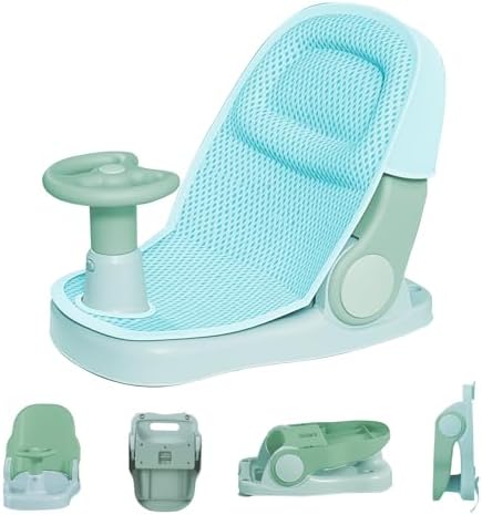 Baby Bath Seat,Baby Bathtub Seat for Sit-up,Baby Shower Chair Infant Bath Seat for Baby 6-36 Months with 4 Secure Suction Cups,Adjustable Backrest Support joyingbaby