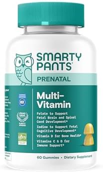 SmartyPants Prenatal Vitamins for Women, Multivitamin Gummies (Жевательные конфеты): Pre and Postnatal Vitamins, Biotin, Methylfolate, Vitamin D3, C, Vitamin B12, B6, Vitamin A, K & Zinc, 60 Count (30 Day Supply) SmartyPants