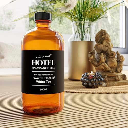 Hotel Diffuser Oil Inspired by Westin White Tea - No. 1012 - AirScent Essential Oil Blend - 10 mL, 0.34 fl oz Fragrance Oil Dropper Bottle for Aromatherapy Diﬀusers and Humidifiers - Hotel Scents Air-Scent