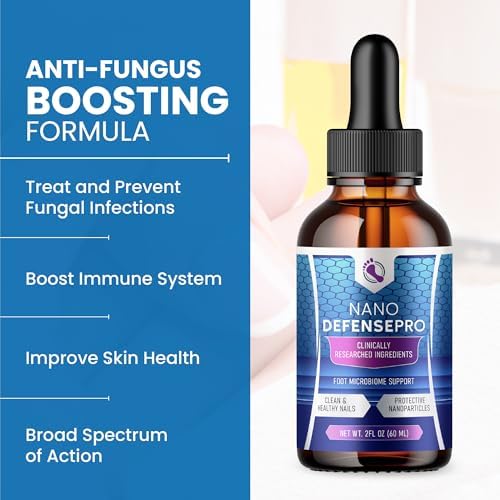 Nano Defense Pro Antifungal Liquid (Жидкость) for Toenail Fungus Drops (Капли) - Official Formula - Nanodfense Pro Anti Fungal Solution for Toe Nail Fungus, Extra Strength Formula New 2024 Blend Fast Acting (2 oz (Унции)) Healthly