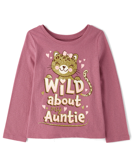 Baby And Toddler Girls Wild About My Auntie Graphic Tee The Children`s Place