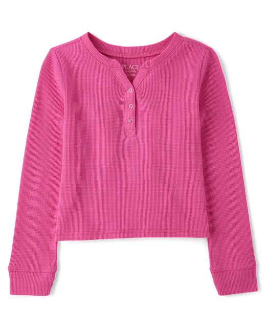 Girls Thermal Henley Top The Children`s Place