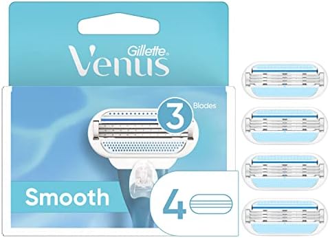 Gillette Venus Women's Original 3 Blade Razor Refills, 4 Count (Packaging May Vary) Gillette