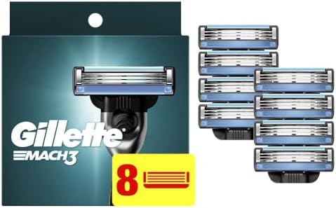 Gillette Mach3 Razor Blades for Men with Stronger-Than-Steel Blades, 8 Refills (Packaging May Vary) Gillette