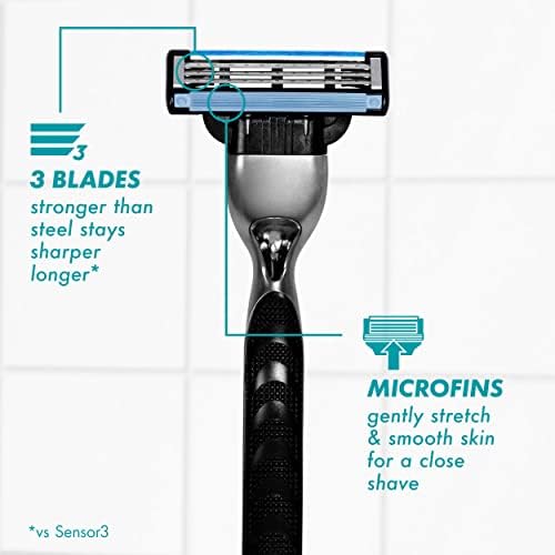 Gillette Mach3 Razor Refills for Men, 4 Razor Blade Refills Gillette