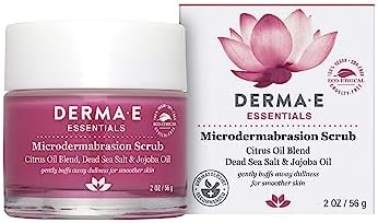 DERMA E Microdermabrasion Scrub with Dead Sea Salt & Citrus Essential Oils – Facial Exfoliating Scrub Smooths, Revitalizes and Renews – Ideal for Scars and Wrinkles, 2oz Derma E