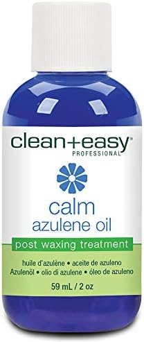 Clean + Easy Calm - Azulene Oil, Use To Soothe Sore Irritated Skin, Remove Wax Residue After Hair Removal - Post Waxing Care Solution For Sensitive Skin, 2 oz Clean + Easy