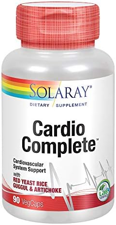 SOLARAY CardioComplete, Cardiovascular System Support | Red Yeast Rice, Guggul & Artichoke Extracts & More | 90 VegCaps Solaray