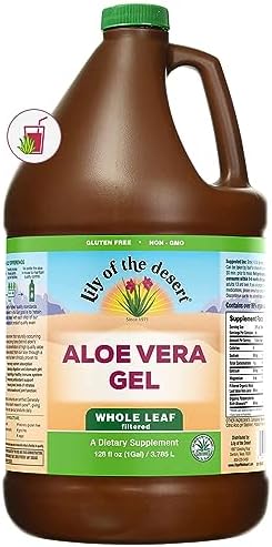 Lily of the Desert Aloe Vera Gel (Гель), Preservative Free - Whole Leaf Filtered Thicker Consistency Aloe Vera Drink with Natural Vitamins, Digestive Enzymes for Gut Health, Wellness, Glowing Skin, 128 Fl Oz Lily of the Desert