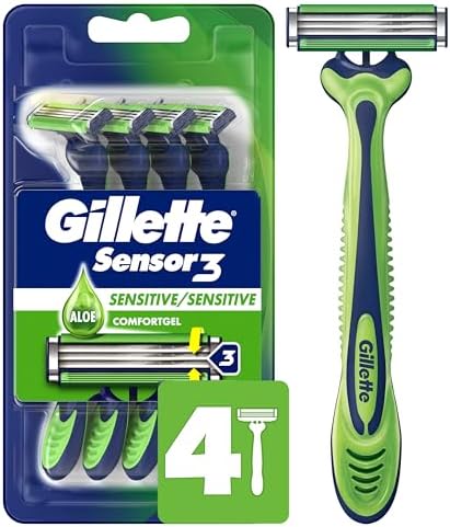 Disposable Razors для мужчин Sensor3 с улучшенной полоской смазки, 16 шт. Gillette