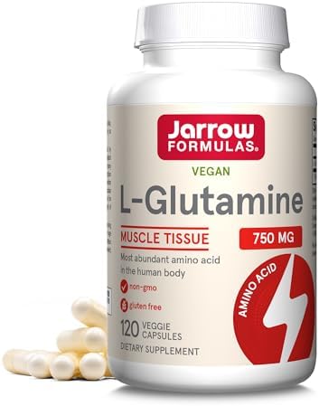 Jarrow Formulas L-Glutamine 750 mg, Dietary Supplement, Immune and Muscle Support, 120 Veggie Capsules (Капсулы на растительной основе), Up to 120 Day Supply Jarrow Formulas