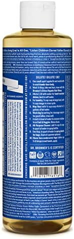 Dr. Bronner's - Pure-Castile Liquid Soap (Peppermint, 16 ounce) - Made with Organic Oils, 18-in-1 Uses: Face, Body, Hair, Laundry, Pets and Dishes, Concentrated, Vegan, Non-GMO Dr. Bronner's