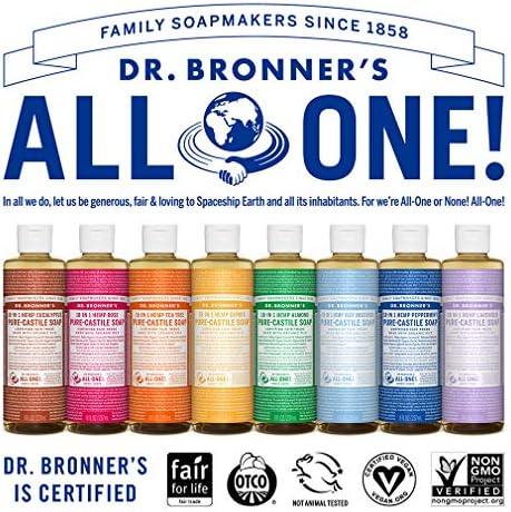 Dr. Bronner's - Pure-Castile Liquid Soap (Lavender, 2 ounce) - Made with Organic Oils, 18-in-1 Uses: Face, Body, Hair, Laundry, Pets and Dishes, Concentrated, Vegan, Non-GMO Dr. Bronner's